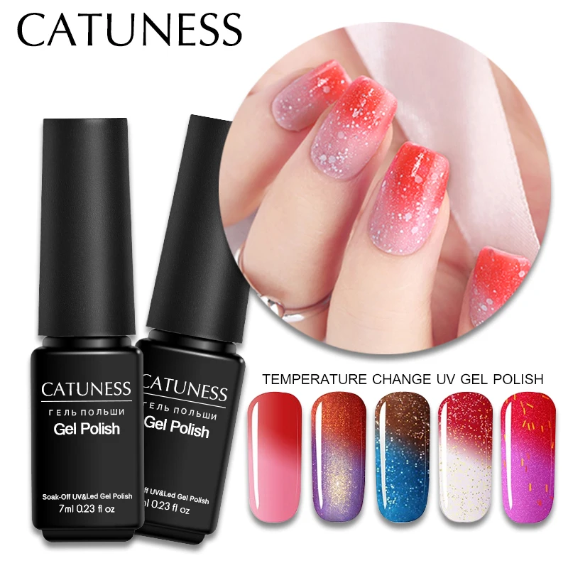 

CATUNESS Fashion Nail Art Gel Chameleon Temperature Change Colors Uv Nail Colorful 29 Color Soak-off Hybrid Lasting Nail Glue