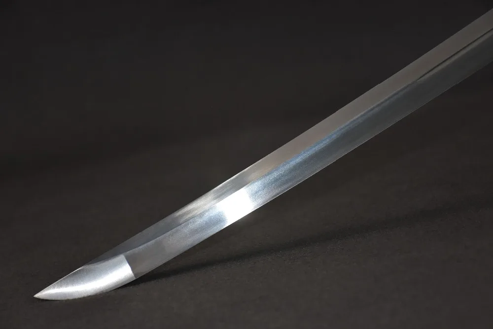 Японский самурайский меч ручной работы, 1060 Высокоуглеродистая сталь, настоящий острый меч катана, кожа, с ремешком сзади