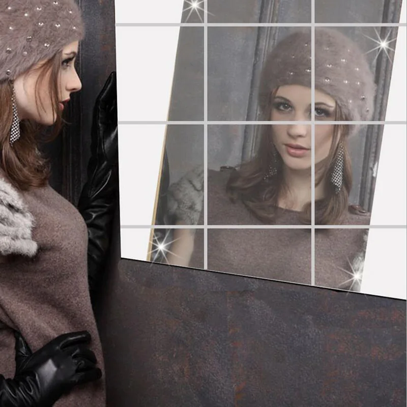 

Latest design 0.1MM square mirror decorative adhesive film can be attached to the wall of new fashion.7z-za128