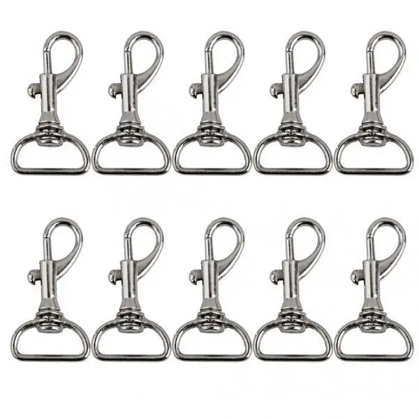 30x Lobster Clasps Trigger Swivel Snap Hook Clip Nickle Dog Lead Horse 19mm