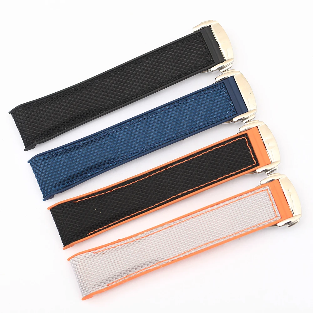 20m 22mm Nylon Rubber Silicone Watch Band for Omega Watch Strap Seamaster Planet Ocean 8900 9900 Orange Black Blue Bracelets