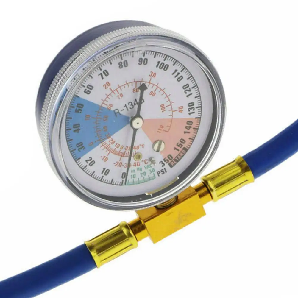 Car Automotive Air Conditioning Refrigerant R134A Hose Detection Supplement Tube Plus With Car Pressure Gauge Car Accessories