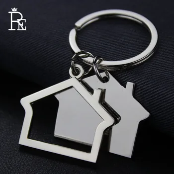 RE 100 pz/lotto Casa di Casa Gli Uomini del Regalo Delle Donne Della Lega di Trasporto libero Keychain Portachiavi Anello Della Catena Chiave del Sacchetto Dell'automobile Costomized Logo commercio all'ingrosso 1