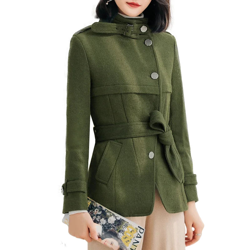 AYUNSUE корейское шерстяное пальто женская короткая осенне-зимняя женская куртка Элегантные женские пальто шерстяное легкое пальто Mujer Elegante KJ2383