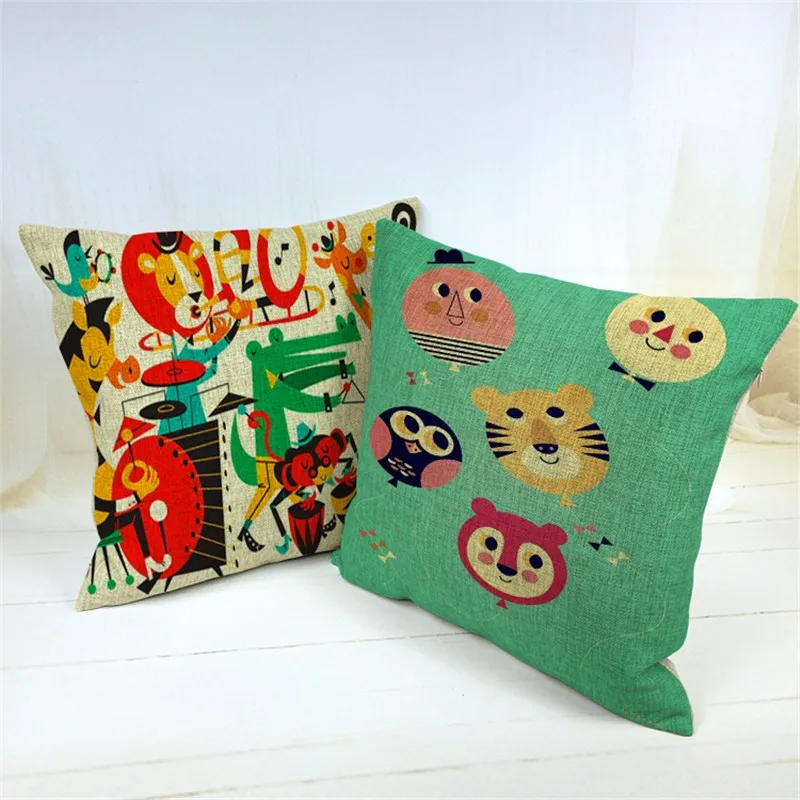Personalized Cartoon Animal Pillow Case Crocodile Bee Lion Tiger Owl Giraffe Bird Decoration Pillow Home Sofa Bed Cushion Cover