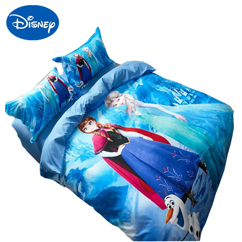 Blue Disney Frozen Bedding Sets Cartoon Princess Elsa Anna