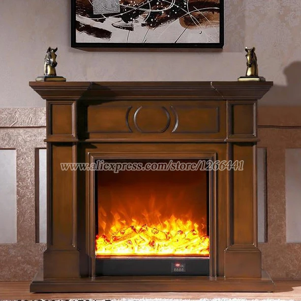 Calefacción decorativa conjunto chimenea repisa de madera W120cm más