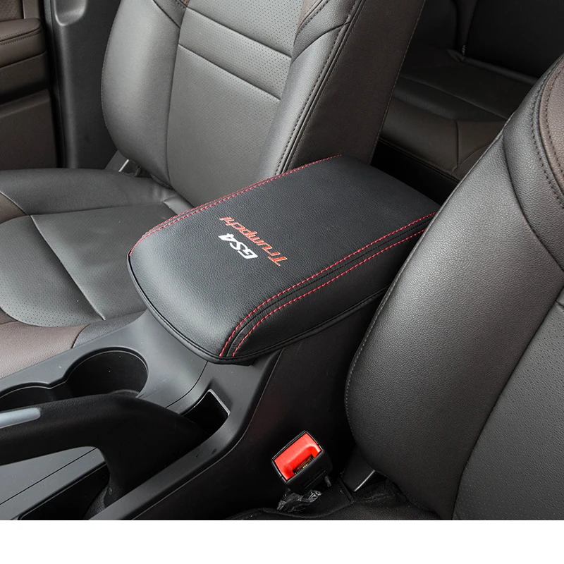Lsrtw2017 кожа автомобиль Подлокотник Обложка для Trumpchi Gs4 - Название цвета: black red 2