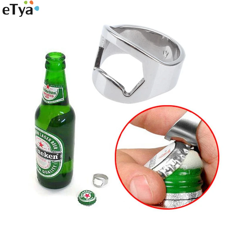 

eTya 1PC Creative Stainless Steel Ring-Shape Beer Bottle Opener Finger Ring German Oktoberfest Beer Festival Summer Watch Soccer