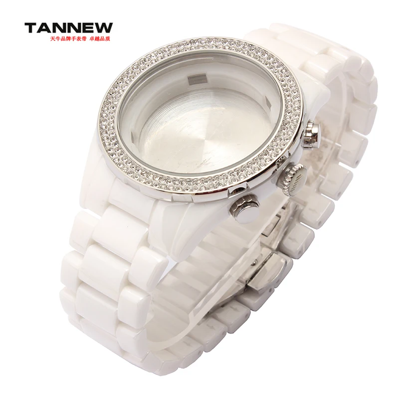 

watch accessories, white ceramic watchband for men bracelet wristwatch AR1456 can buy shell dial