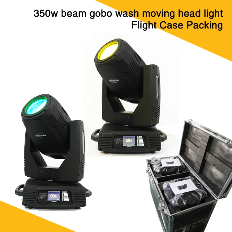 

(2Pcs/Lot) Flight Case Packing 3D Gobo Effect 350W Beam Spot Wash Light For Stage