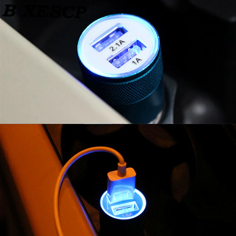 Автомобильное зарядное устройство BXESCP с двумя usb-портами металлическая зарядка