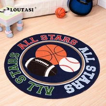 LOUTASI мягкие шаровые печатные ковры круглый коврик в гостиную Мультяшные ковры компьютерное кресло дверной коврик для декора спальни