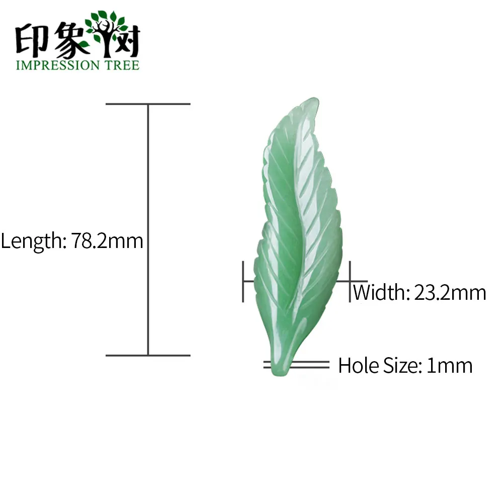 Подвеска-кулон высшего качества из нефрита, 1 шт., 78х23 мм, зеленый кулон в форме листка с узором, фурнитура для самостоятельного изготовления ювелирных украшений, модель 18092 - Цвет: Green Leaf 78X23mm