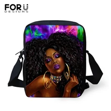 FORUDESIGNS/черные сумки-мессенджеры для девочек с рисунком, модные женские сумки через плечо, мини-закрылки на молнии