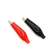 20pcs/lot Large 45MM Metal Alligator Clip Crocodile Electrical Clamp for Testing Probe Meter Black and Red with Plastic Boot tp23500 electrical tool aid 20pcs 0 7mm diameter back probe kit with alligator clip extention lead