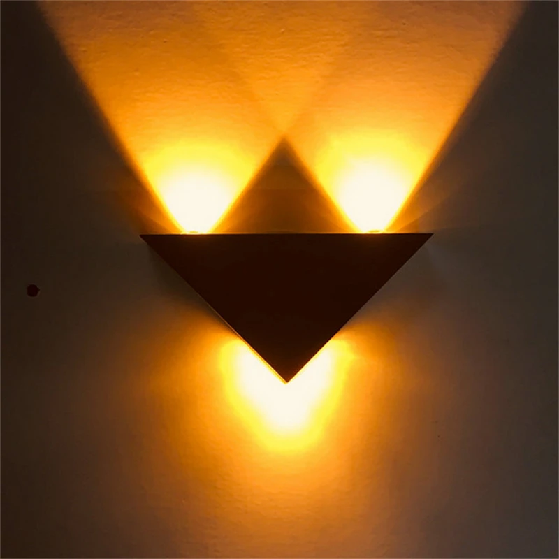 Modern LED triangle wall lamp aluminum wall lamp 3w9w bar hotel bedroom home corridor decoration lamp wall mount 110v220v