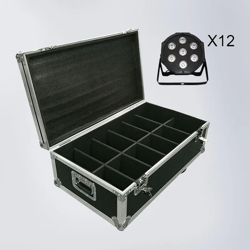 Кейс с 6/8/10/12/16 шт. светодиодный самая яркая 7 Dmx Каналы плоский пар 7x9W RGB 3IN1 для