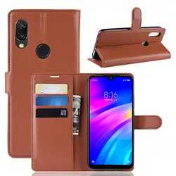 Чехол для Xiaomi Redmi 7 2019 откидная крышка 6,21 "из искусственной кожи Кошелек подставка держатель для карт чехол телефона Redmi7 Глобальный Чехлы