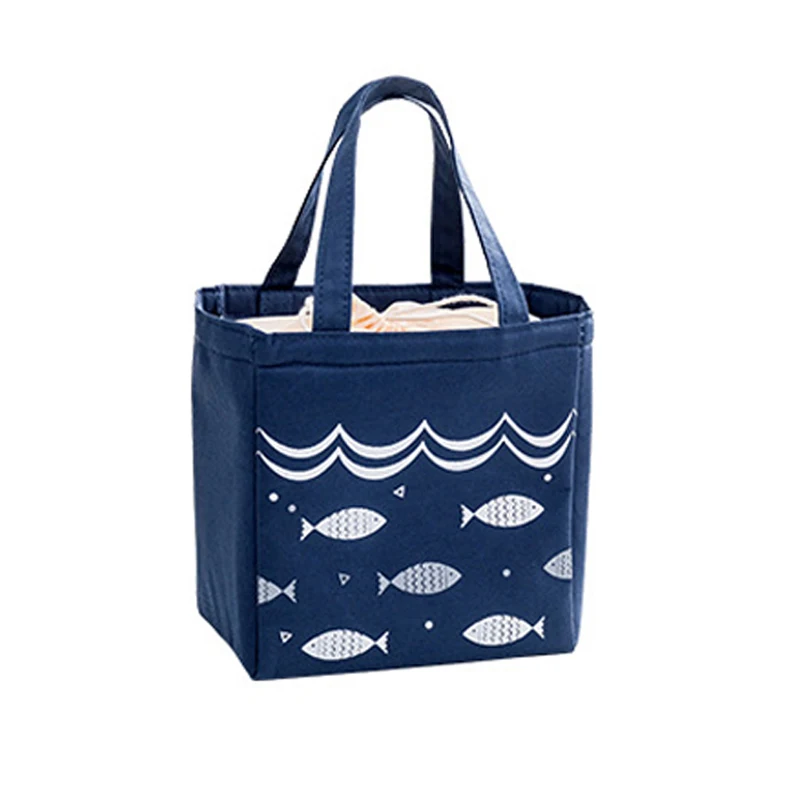 BONAMIE Модная Портативная сумка для обеда, сумка-холодильник на шнурке с рассеивателем, сумка-холодильник для мужчин и женщин, большая вместительность, водонепроницаемая сумка для пикника - Цвет: Blue