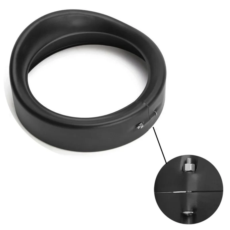Motorbike Accessories 7 Inch Round LED Headlight Harley Touring Road King Electra Glide Forward Driving Headlamp Visor Trim Ring (10)