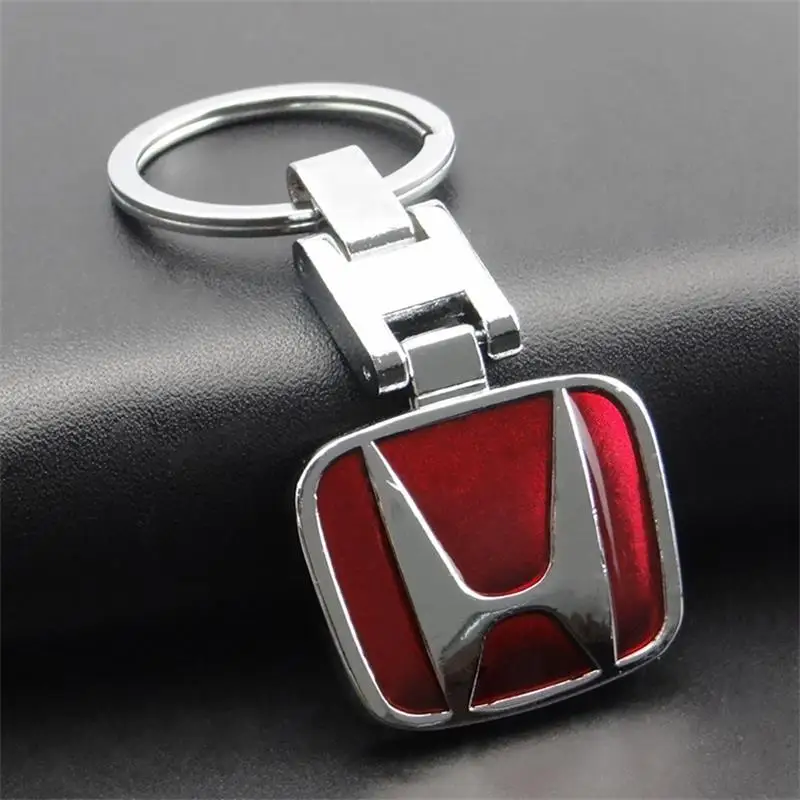 

3D Metal keychain car logo keychain Double sided key ring Creative key holder key chain auto accessories for Honda