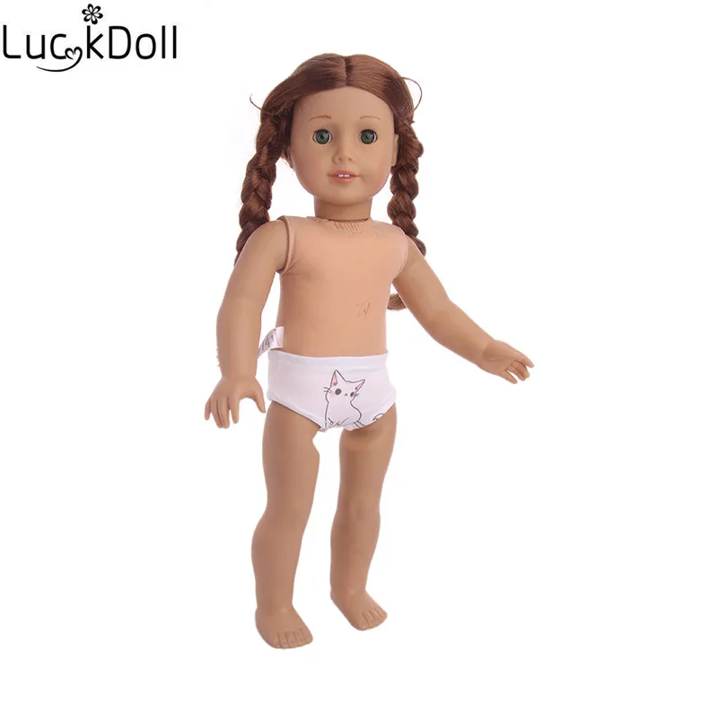 LUCKDOLL узорное нижнее белье подходит 18 дюймов Американский 43 см Детские аксессуары для кукол, игрушки для девочек, поколение, подарок на день рождения