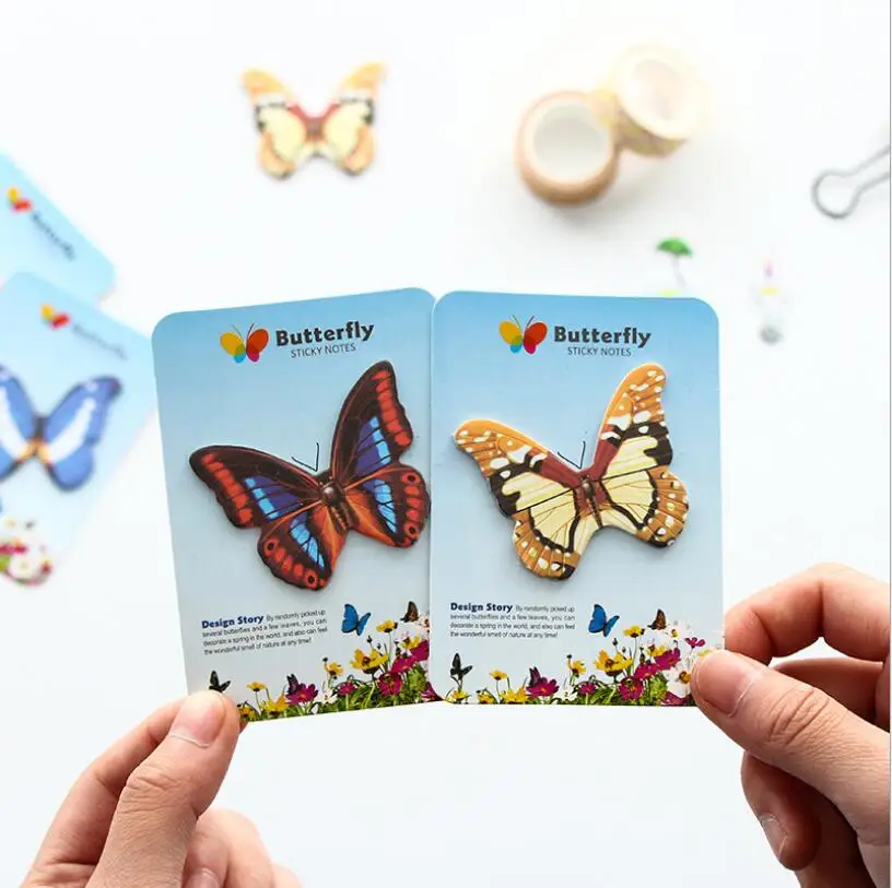 1pcs Ceative Butterfly Memo Pads Sticky Notes Diy Paper Notepad Scrapbooking Stickers 635 Office School Stationery | Канцтовары для