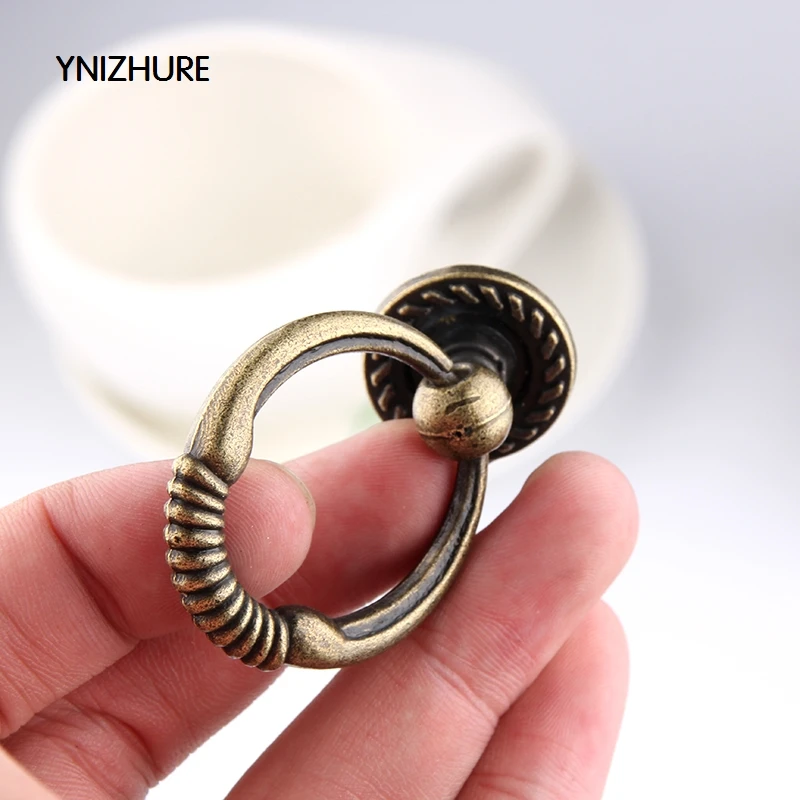 2018 Puxadores 10pcs Knob Drawer Knobs Pulls Handles Rings Antique Bronze / Kitchen Cabinet Vintage Style Furniture Hardware