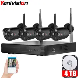 4CH Беспроводной NVR комплект Plug & Play P2P 720P HD открытый IP видео CCTV Камера Ночное видение Wi-Fi видеонаблюдения Системы