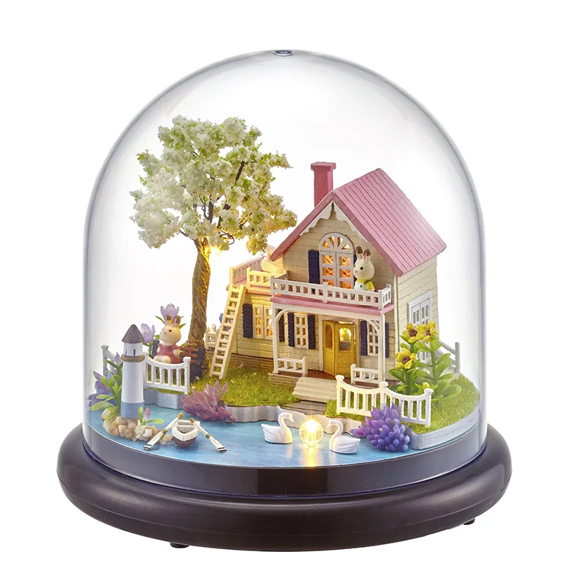 

DIY Doll House Toys Miniatures 3D Doll Houses Wooden Miniaturas Dollhouse Toys for Children Birthday Gifts Spring Flowers