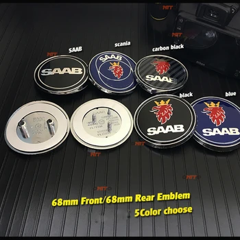

10pcs 68mm car Front Hood Emblem Rear Trunk Badge for Saab Cap 68mm Bonnet/Boot Label For Saab 9-3 9-5 93 95 BJ SCS car styling