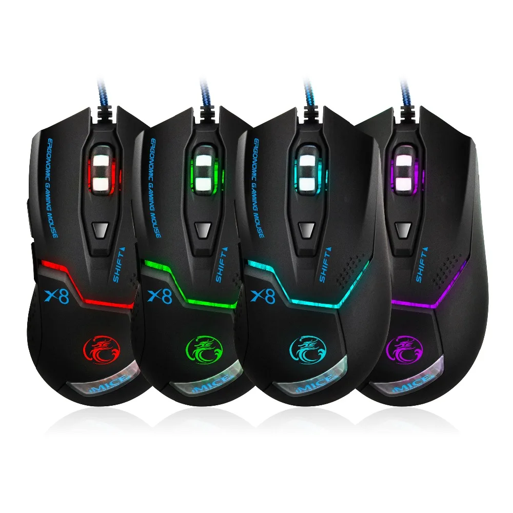 Wired Gaming Mouse USB Optical Gamer Mouse 6 Buttons Computer Mouse
