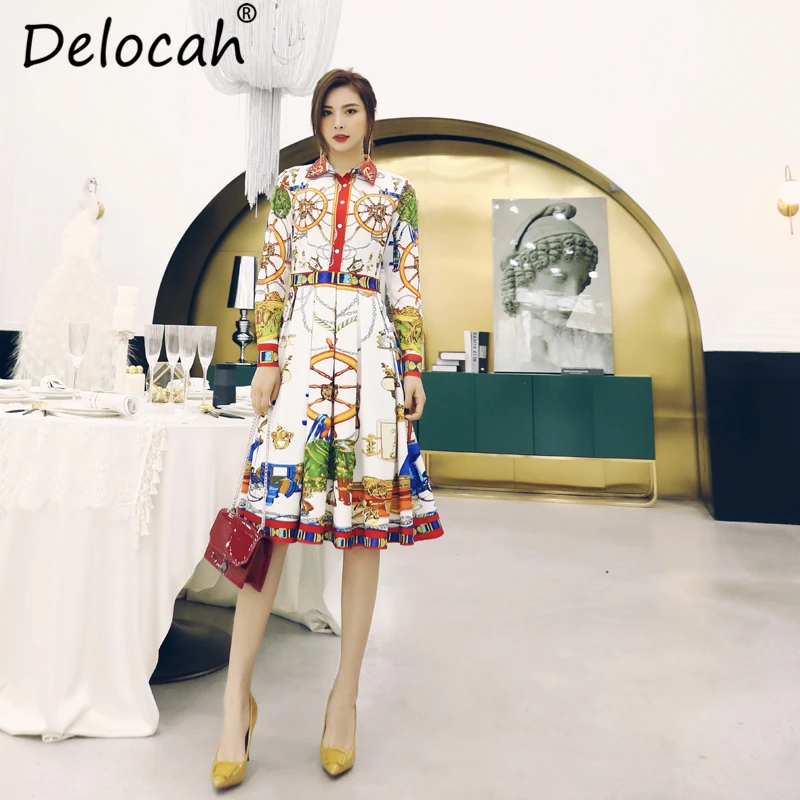 Delocah осень 2018 г. для женщин комплект взлетно посадочной полосы модельер с длинным