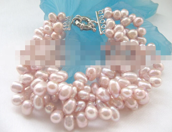 

Hot sell Noble- FREE SHIPPING>>>@@ 0941 5row natural purple freshwater pearl bracelet