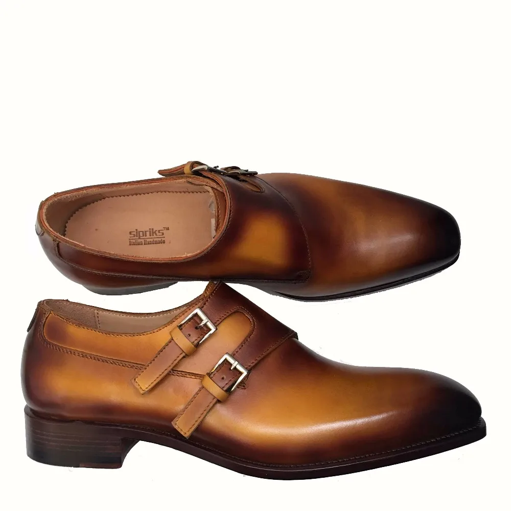 Monge Brown Duplas Welted Goodyear Luxo Sipriks Amarelo 35 Alças Sapatos Patrão De Yellow Genuíno Mens 45 Hipster Marrom Marca Couro XAnqxPHR