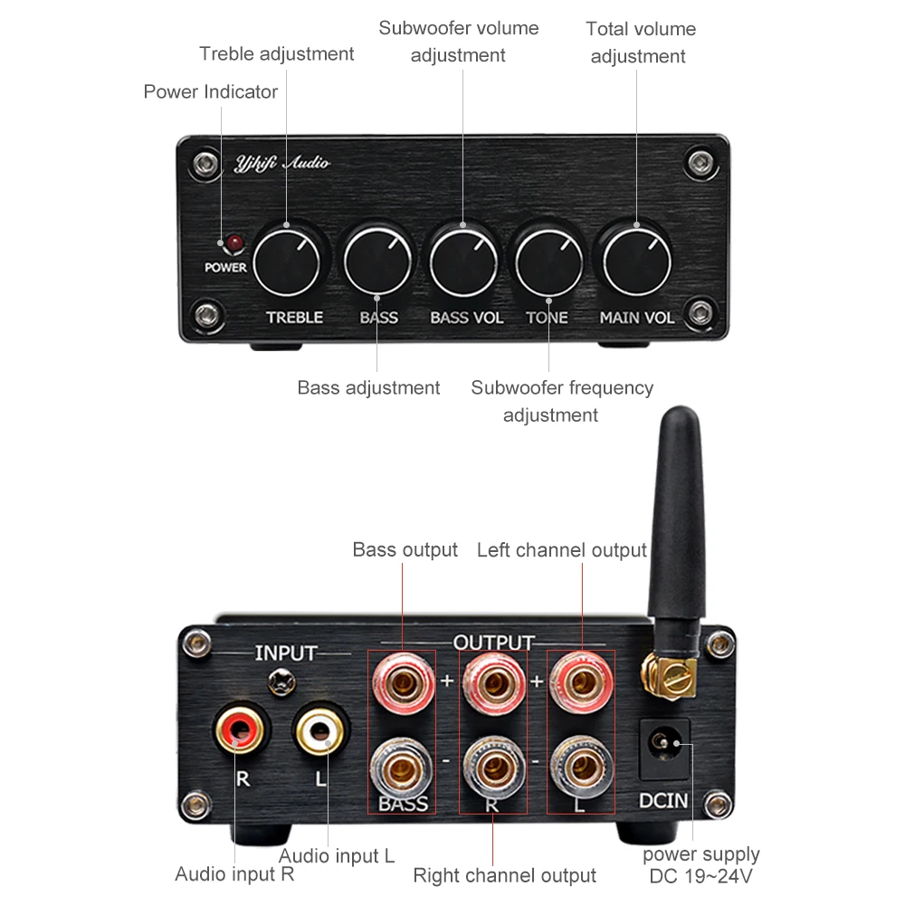 AIYIMA мини усилитель Bluetooth сабвуфер 2 1 аудио Плата TPA3116 цифровые Hi Fi Стерео