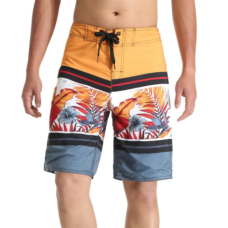 Summer Beach Shorts For Men Striped Print Board Shorts Quick Dry Male