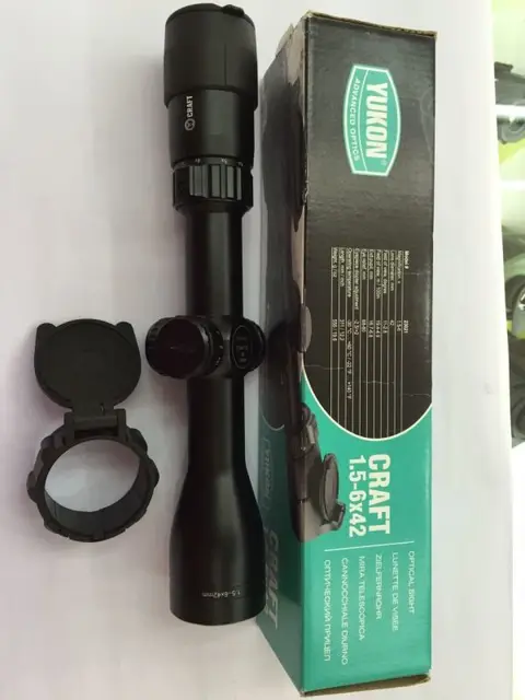 Cheap High quality Yukon 23021 Belarus Craft  1,5-6x42 optical hunting daylight sight day vision 1.5x-6x magnification lightweight