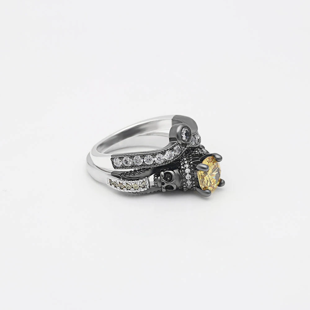 Crystal Zircon Skull Ring3