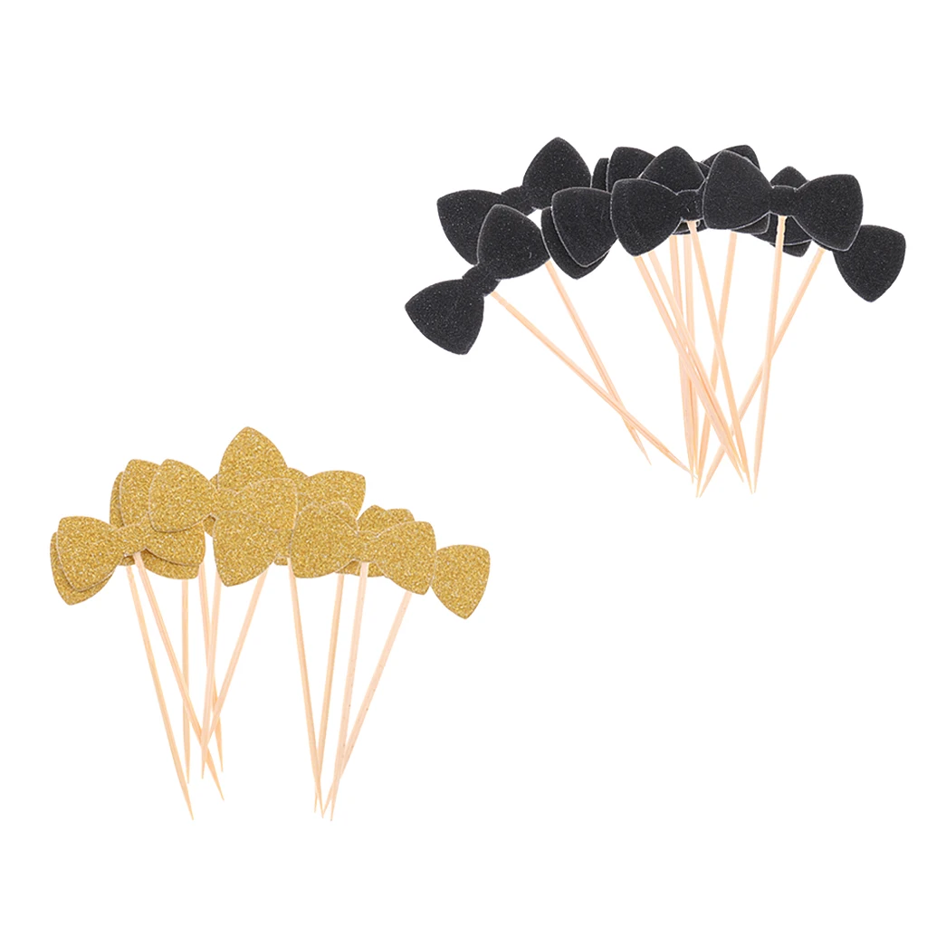 

Set of 40pcs Paper Bowknot Cupcake Picks Baby Shower Cake Decoration