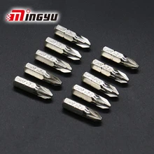 10 шт. 1/" 25 мм Pozidriv PZ2 Набор отверток Набор инструментов для ремонта набор гальванических Сверл С шестигранным хвостовиком электрические бытовые ручные инструменты