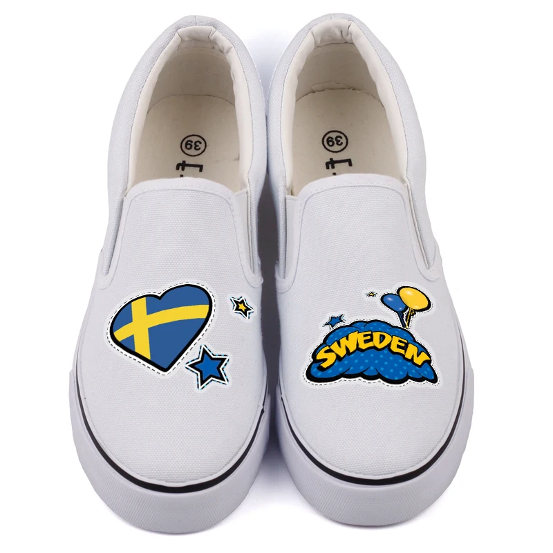 

Pop Art Design Sweden Style Women Flat Canvas Shoes Designer Swedish Low Top Casual Flats Sverige Summer Tenis Espadrilles