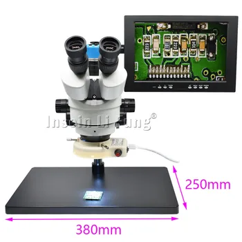 

20MP 1080P 60FPS Trinocular Stereo Microscope 3.5X-90X Continuous Zoom Synchronous Focus Magnifier Watch Chip Phone Repair