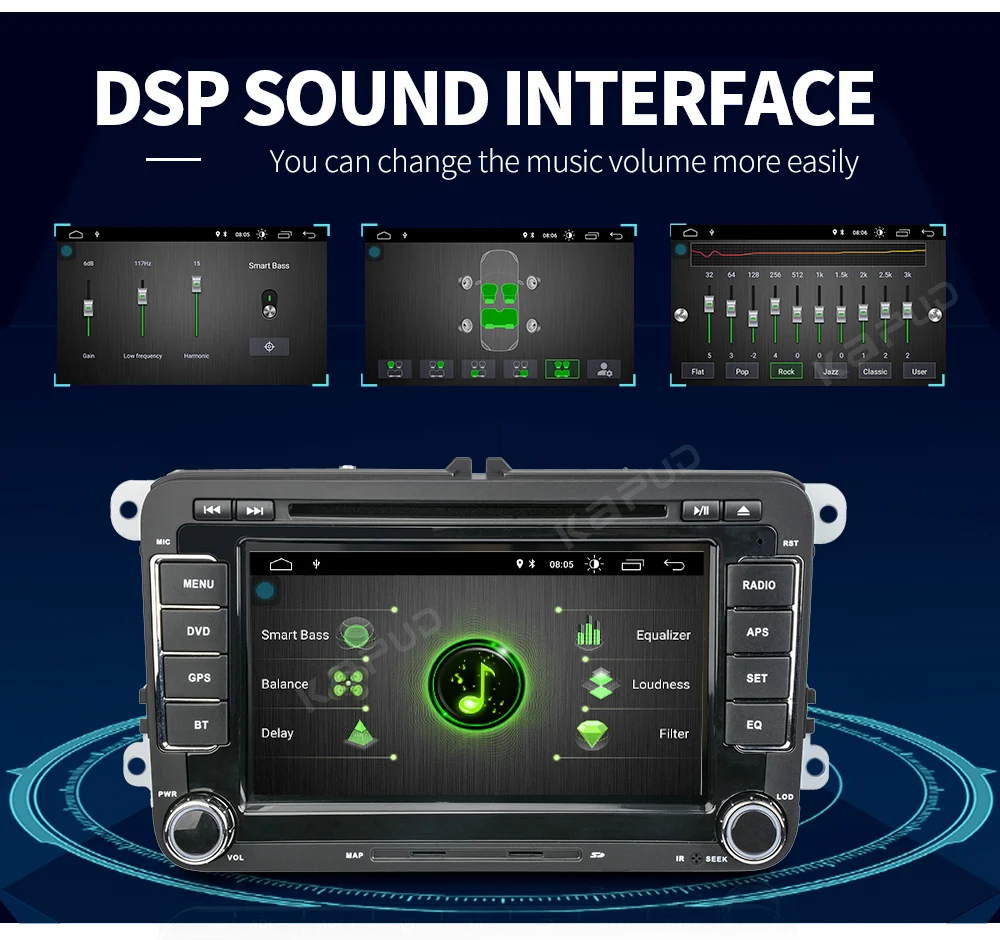 Cheap Kapud 2Din Car Radio Audio DVD Multimedia Player For Golf 5/Passat B6/Touran/Polo/Tiguan/Seat/Skoda Quad Core android 9.0 GPS 8