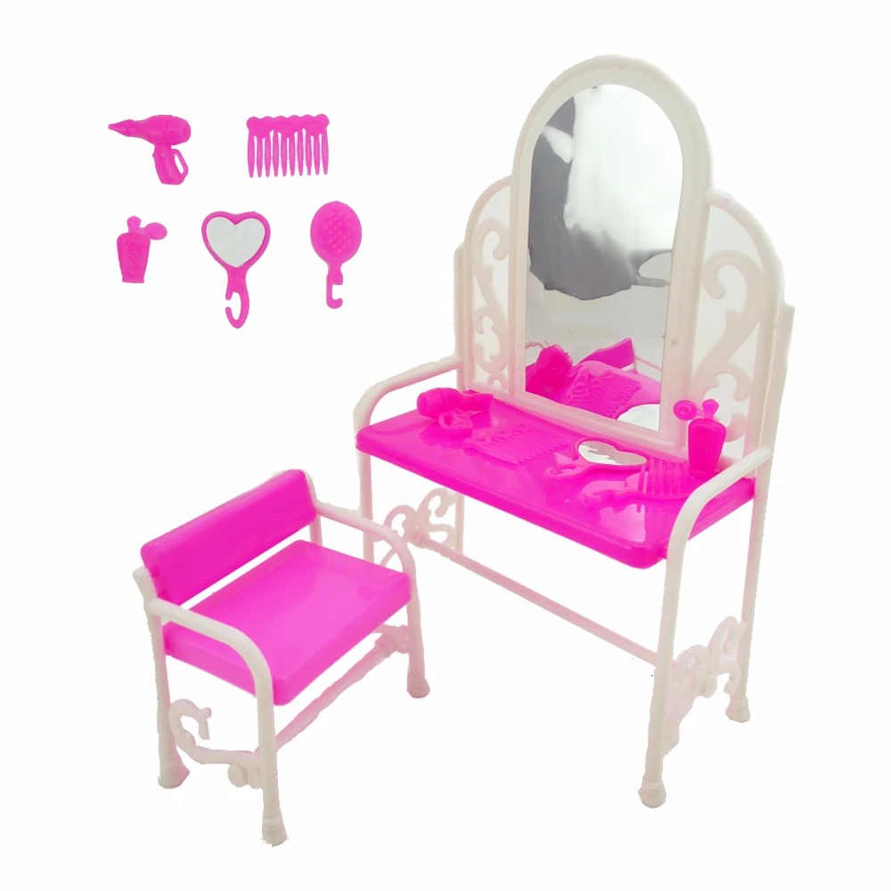 7 Pcs Set Plastic Classical Dresser Table Chair House Bedroom Mirror Comb Furniture For Barbie Doll Accessories Toy Kids Doll Clothes For 16 Clothes For Dollsclothes Patterns Aliexpress