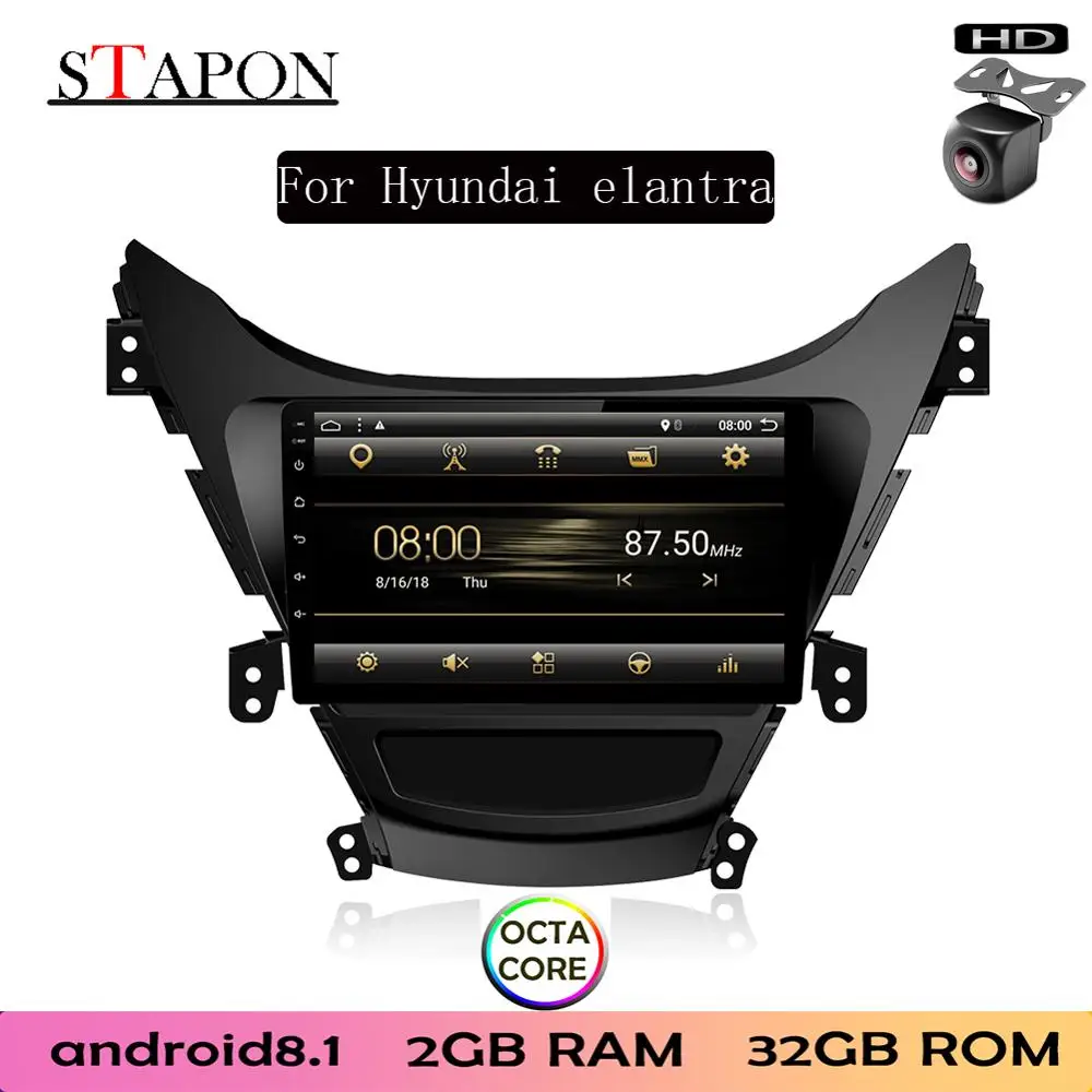 STAPON 9 дюймов для hyundai elantra Android 8,1 2GBRAM Восьмиядерный автомобильный DVD MP5 Мультимедийный проигрыватель с RDS Wi-Fi gps