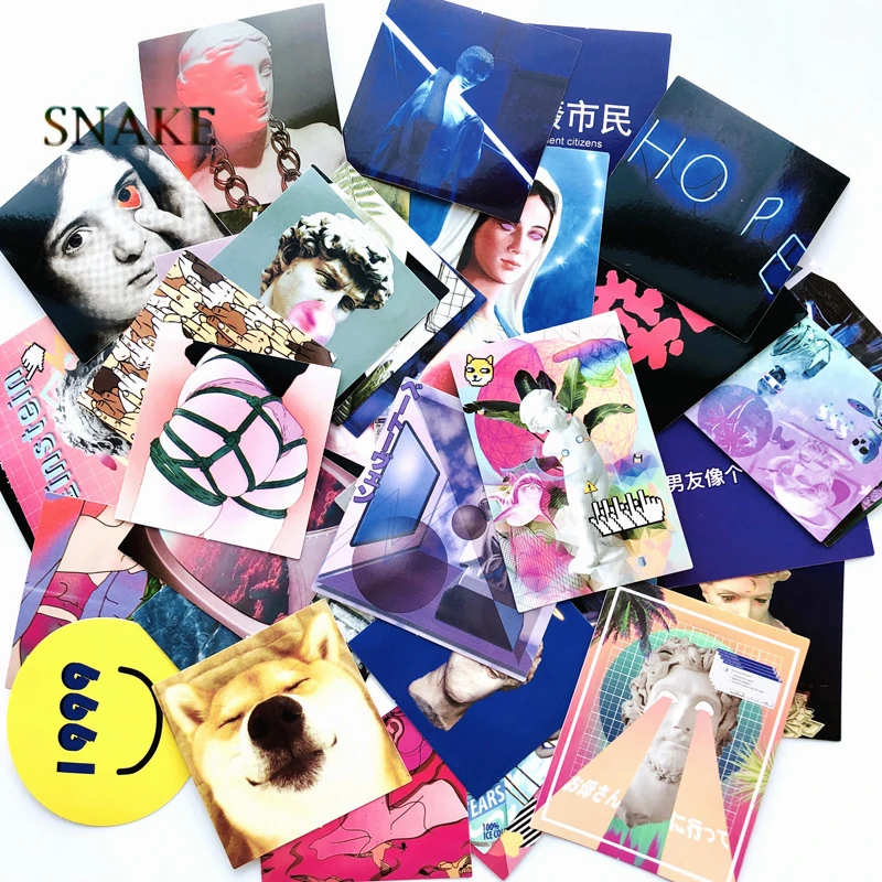 

50pcs/lot Retro INS Vaporwave Car stickers For Suitcase Laptop guitar Doodle DIY decoration Sticker High Quality PVC Decal Toy