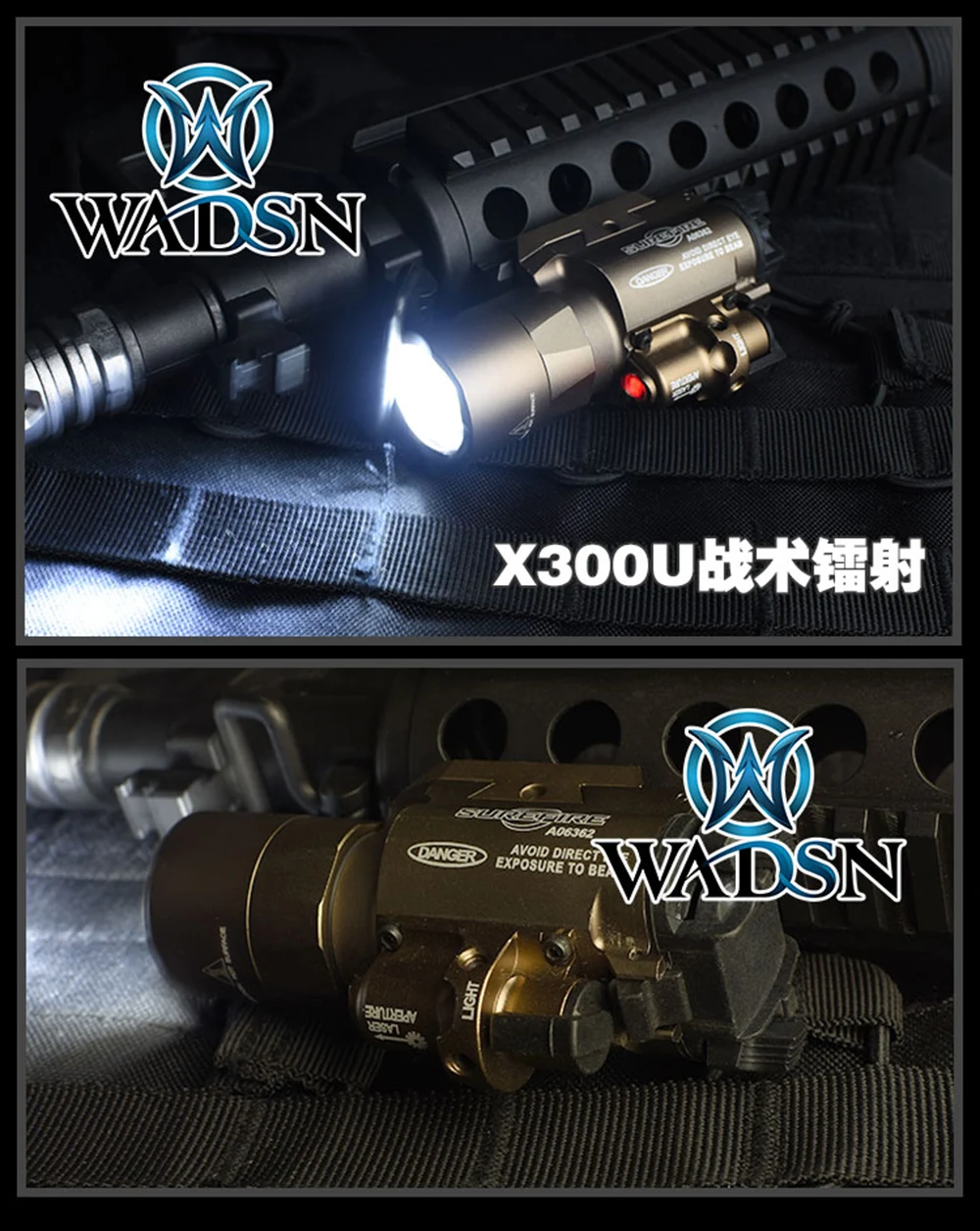 Wadsn Surefir Ultra Laser Vermelho Led Lanterna Tática Caça Arma 20mm Picatinny Weaver Ferroviário X400u Luz 2 Luzes de armas