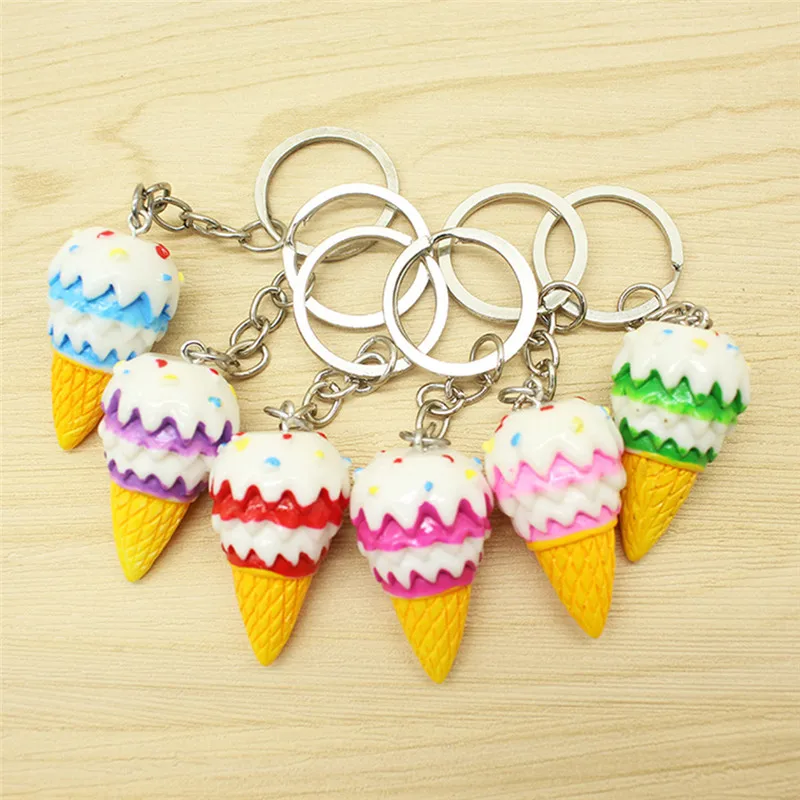 Fashion 1pcs Ice cream keyring Charm Mobile Phone Strap Keychain bag